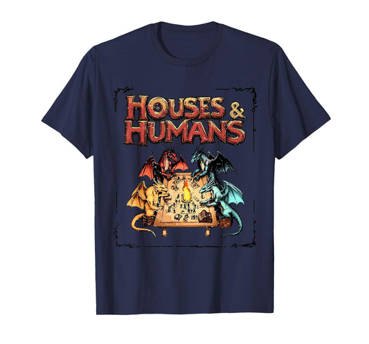 Houses and Humans Vintage Retro 90s Joke Gaming D20 T-Shirt