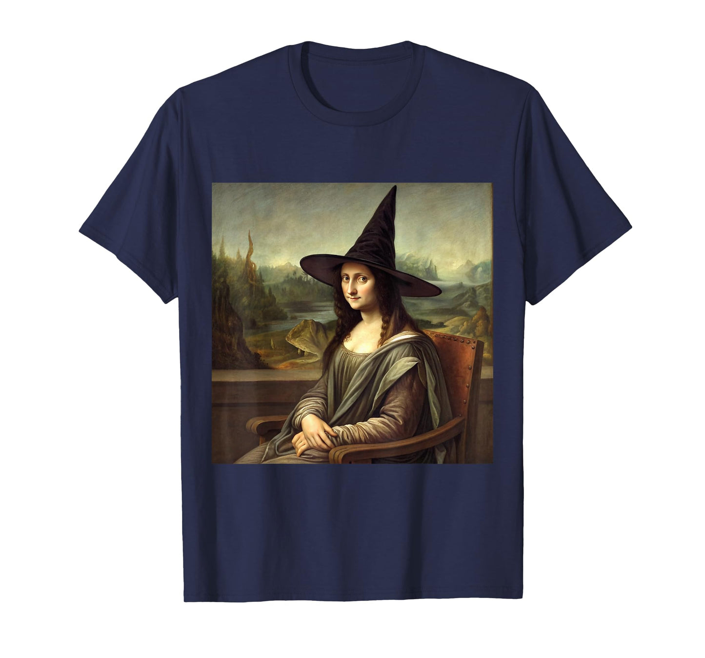 Mona Lisa Inspired Witch Portrait Halloween Classic Hat Art T-Shirt