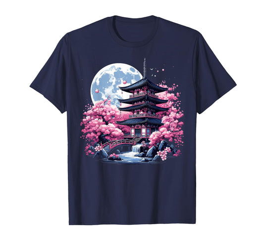 Japanese Sakura Garden Geisha Mount Fuji Cherry Blossom T-Shirt
