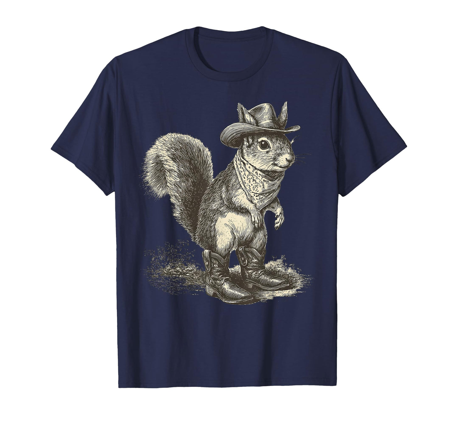 Squirrel Cowboy Vintage Rodeo Cowgirl Western Country T-Shirt