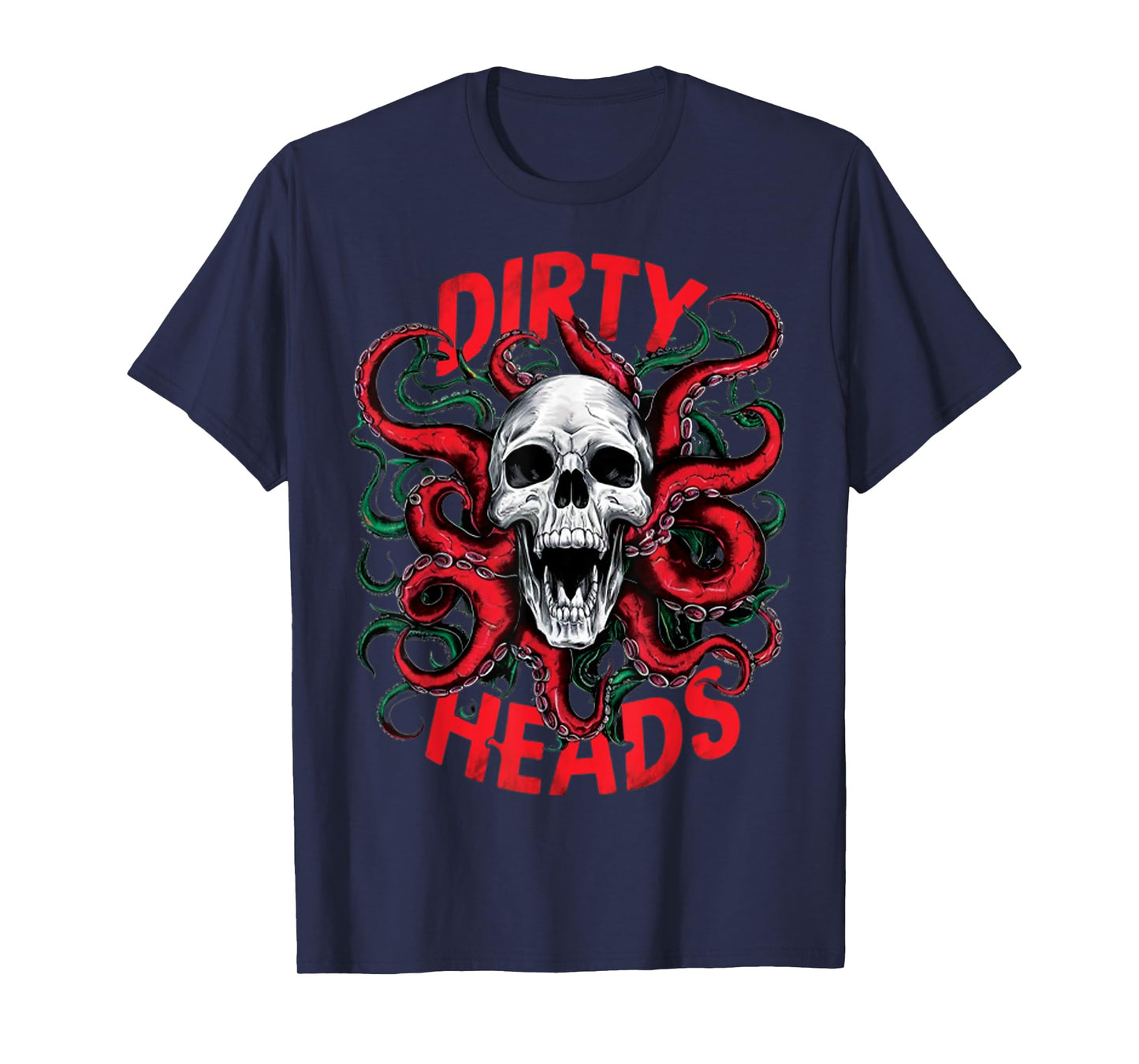 Vintage Dirty Skull Octopus Head Halloween Y2K Goth Grunge T-Shirt