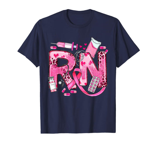 Nurse Breast Cancer Awareness Pink Ribbon Nursing RN Life T-Shirt