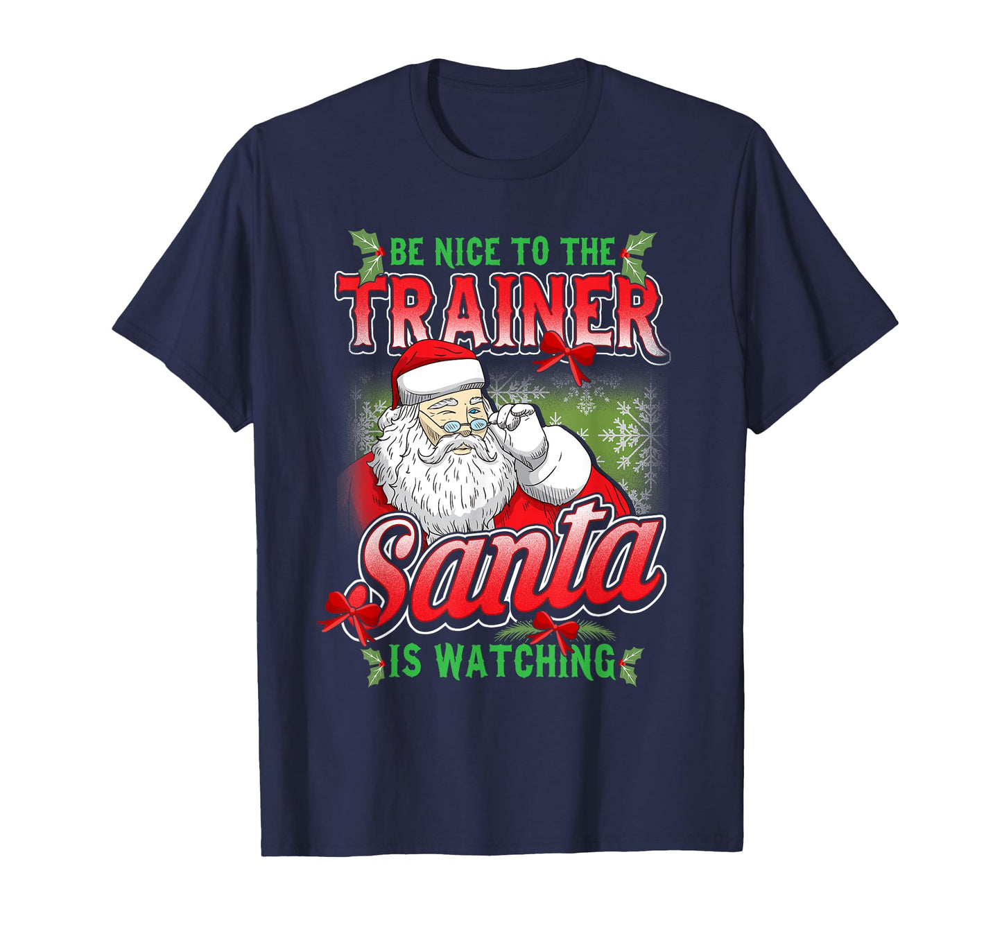 Christmas Personal Trainer Gym Workout Exercise Santa Claus T-Shirt