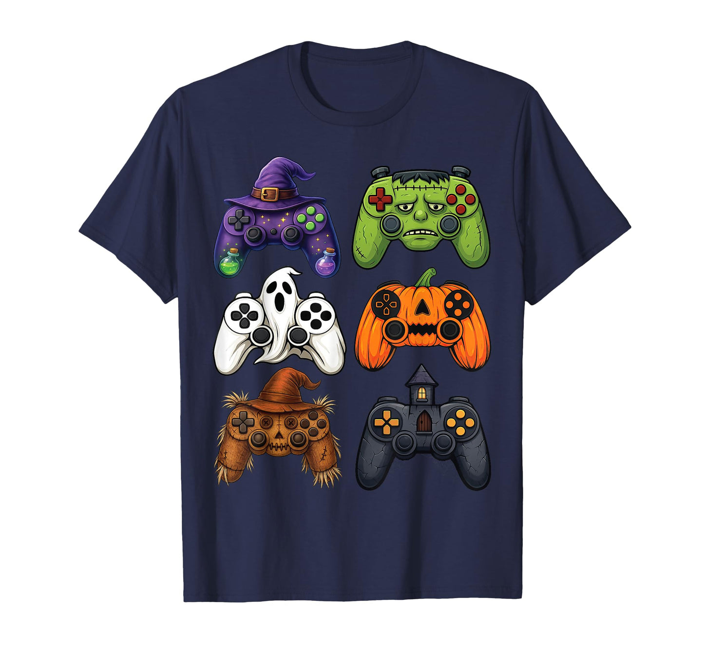 Halloween Gaming Controllers Witch, Frankenstein, Ghost T-Shirt