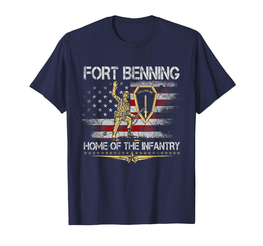 Fort Benning home of The Infantry School Veteran Patriotic T-Shirt