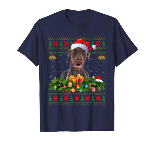 Doberman Dog Ugly Christmas Sweaters Pet Dogs Lover Xmas T-Shirt