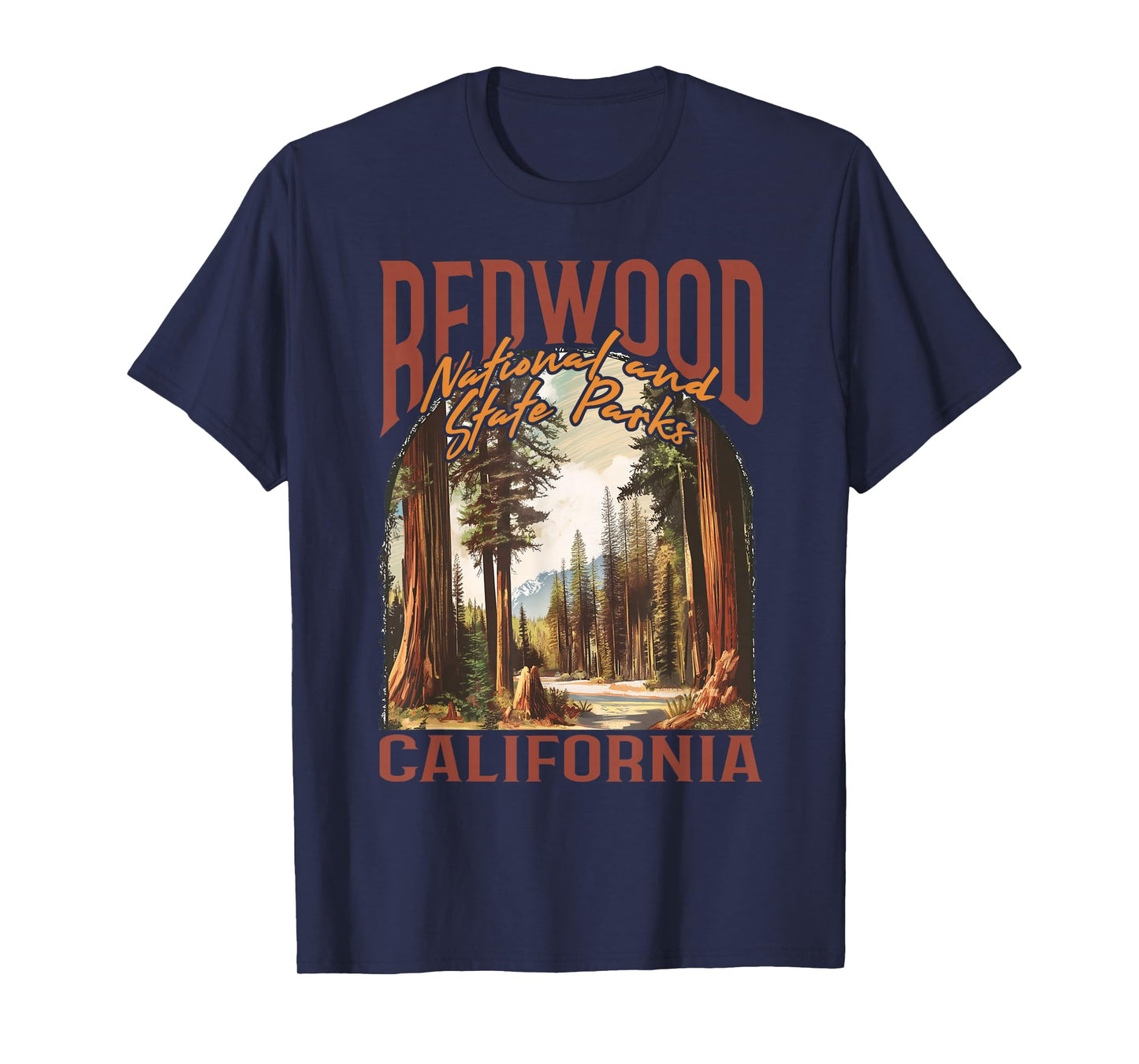 Redwood USA National Park Vintage California Outdoors Retro T-Shirt