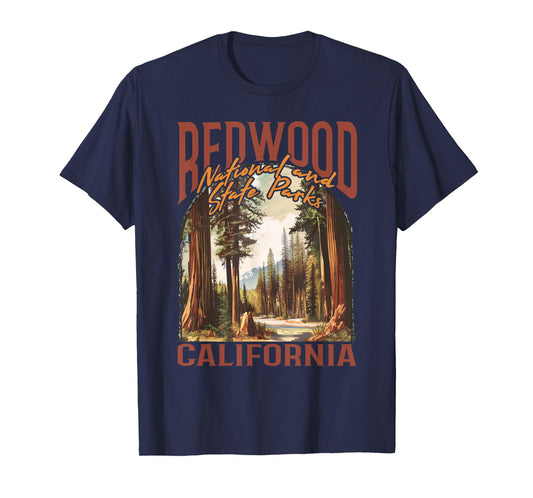 Redwood USA National Park Vintage California Outdoors Retro T-Shirt