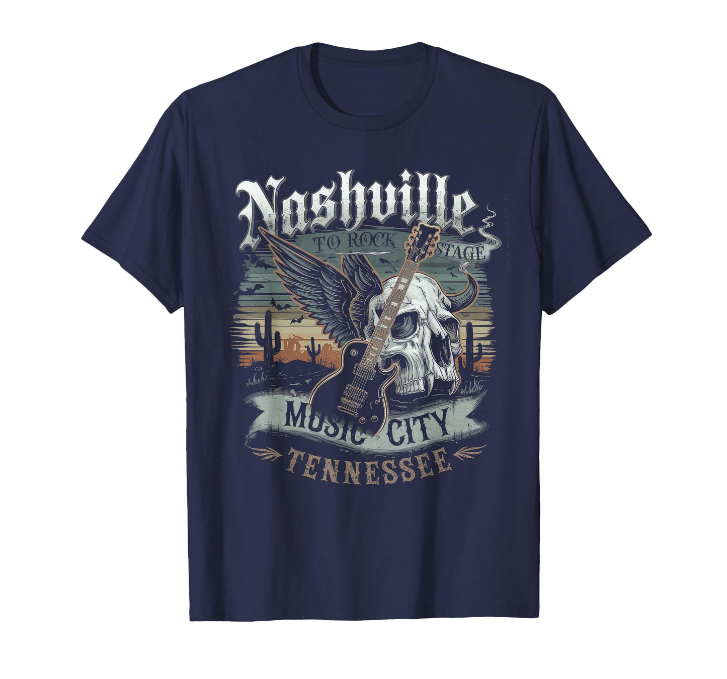 Nashville Music City Tshirt Women Men Tennessee Rock Country T-Shirt