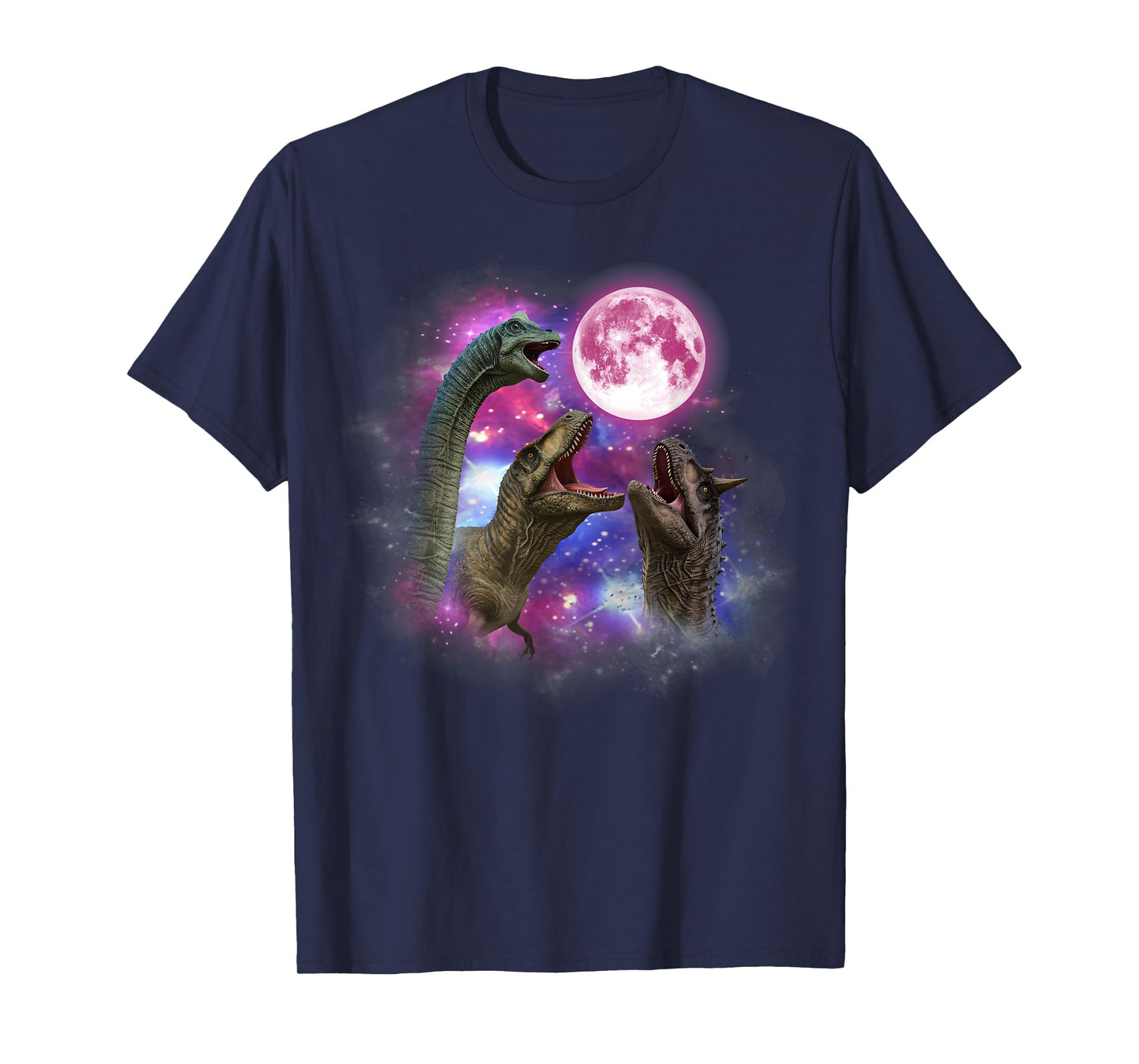 Dinosaur Howling At The Moon Wildlife colorful dinosaurs T-Shirt