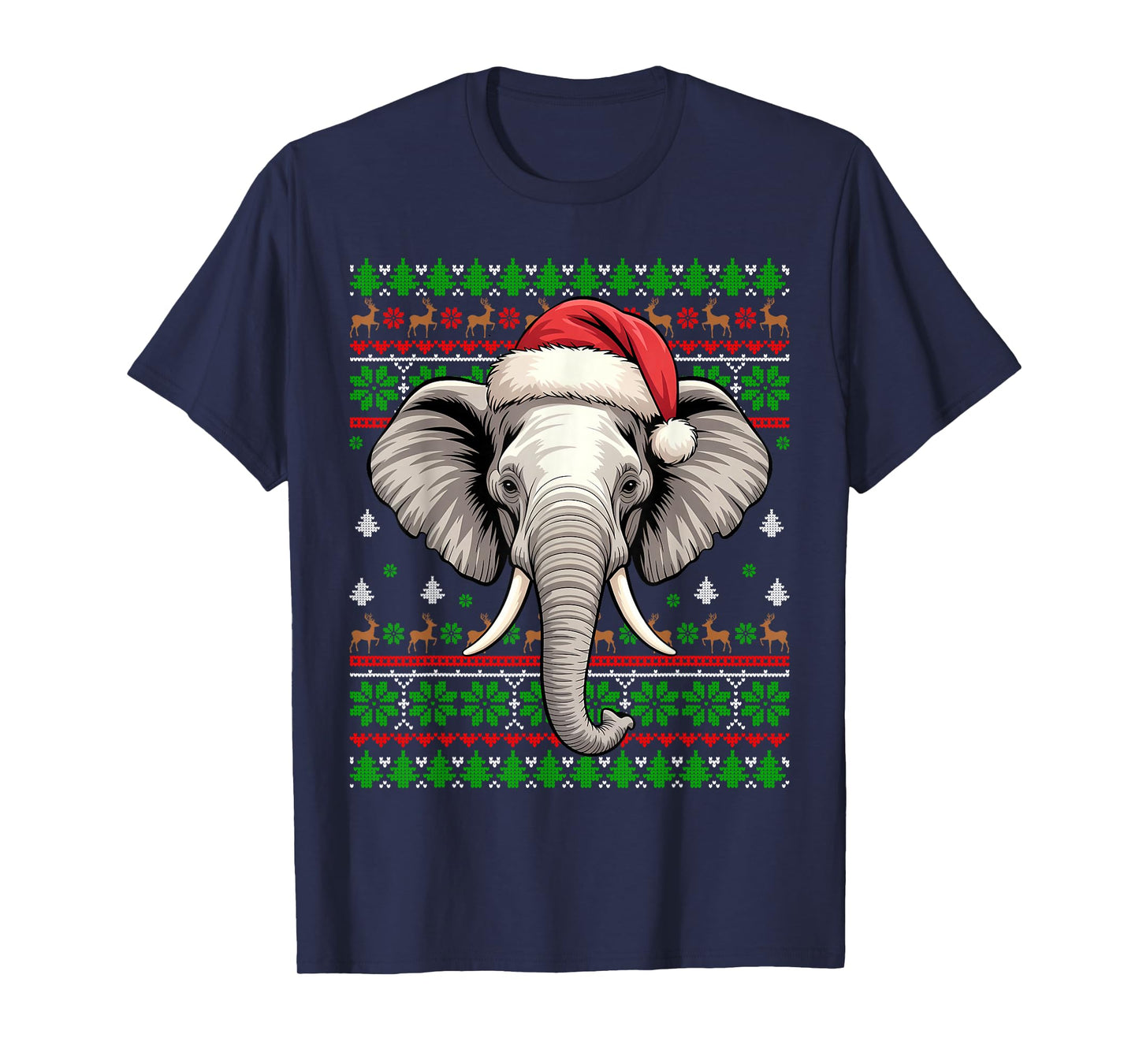 Elephant Ugly Christmas Santa Hat Xmas Kids Boys Girls T-Shirt