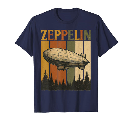 Retro Zeppelin Airship Shirt Vintage Rock Style Tee for Men T-Shirt