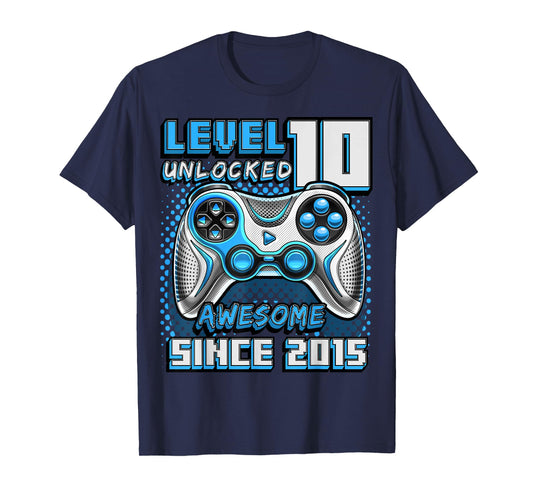 10th Birthday Boy Level 10 Gamer 10 Year Video Game Party T-Shirt