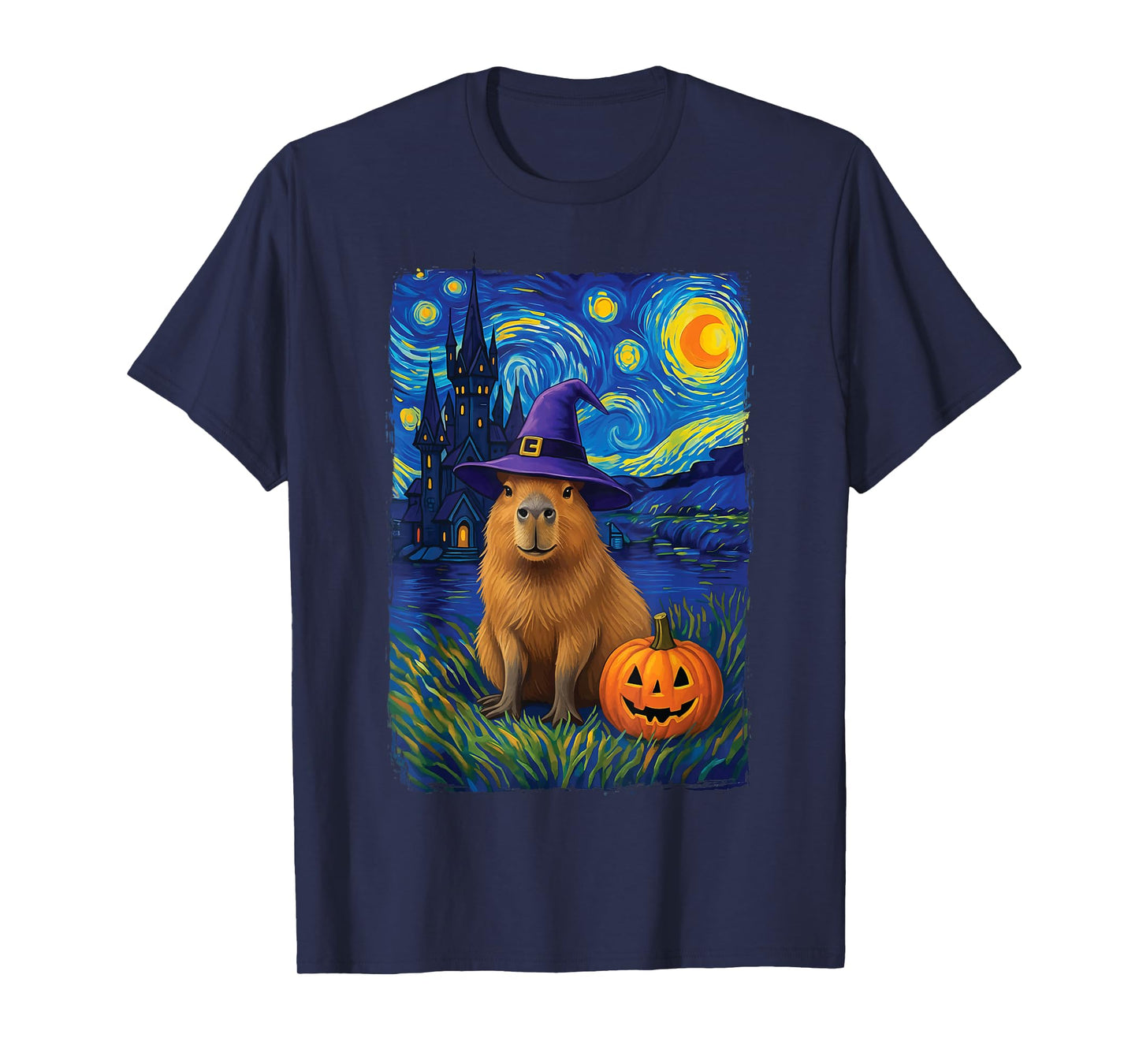 Capybara Starry Night Halloween Costume T-Shirt