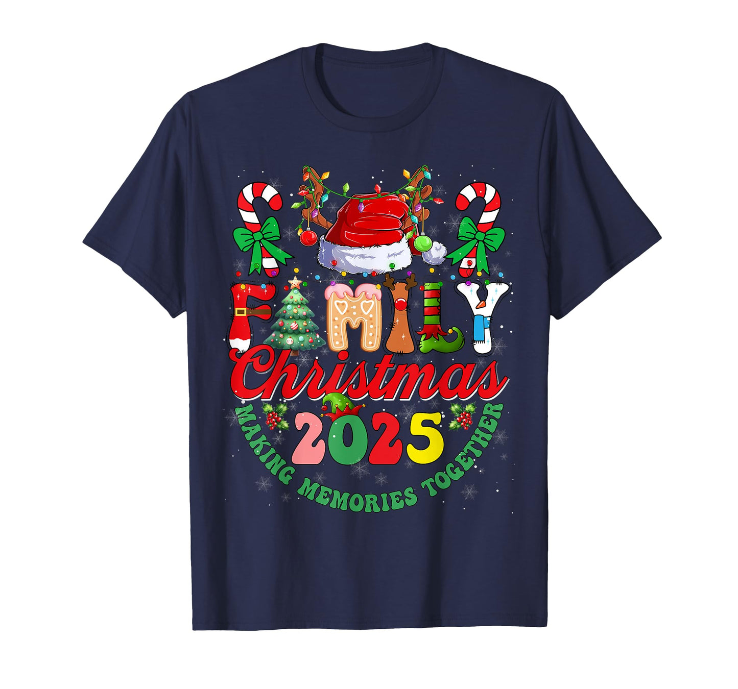 Groovy Family Christmas 2025 Matching Group Xmas Santa Squad T-Shirt