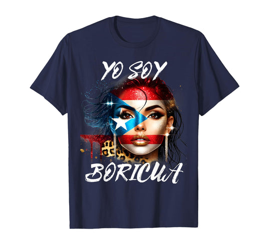 Puerto Rican Women Yo Soy Boricua Puerto Rico Flag Hispanic T-Shirt