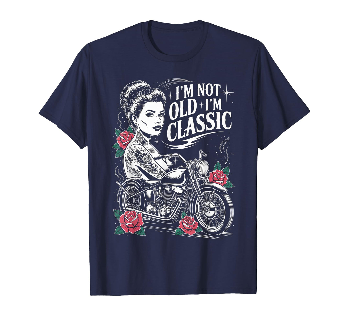 Funny Biker Women Riding Motorcycle Classic Outfit Rider T-Shirt