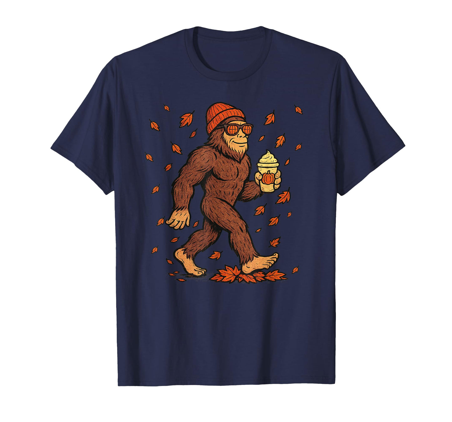 Sasquatch Autumn Pumpkin Spice Autumn Leaves Funny Autumn T-Shirt