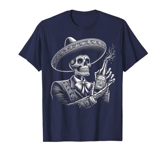 Vintage Skeleton Tequila Mexico Dia De Los Muertos Mexican T-Shirt