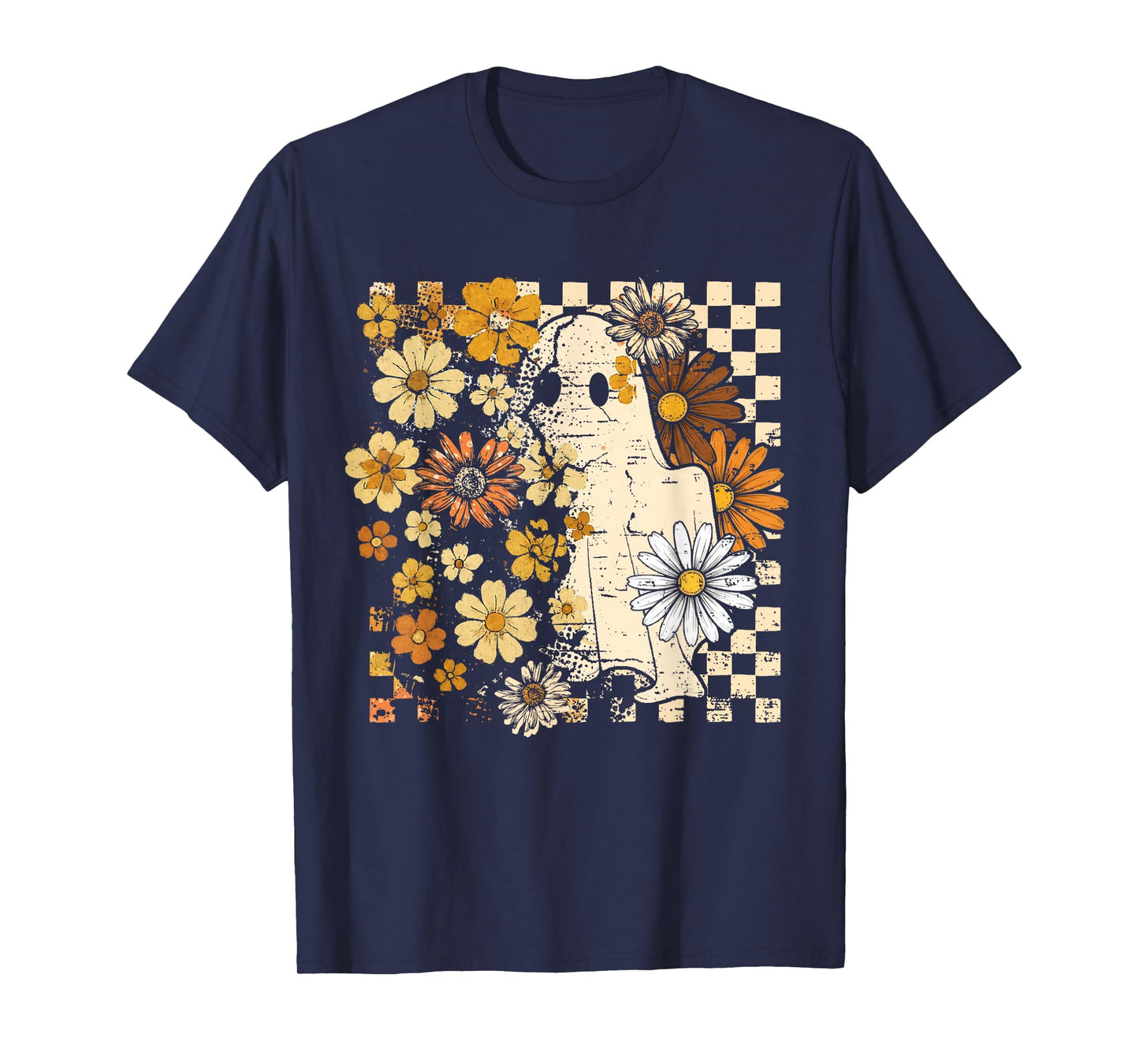Vintage Ghost Floral Halloween Fall Thankgiving Costume T-Shirt