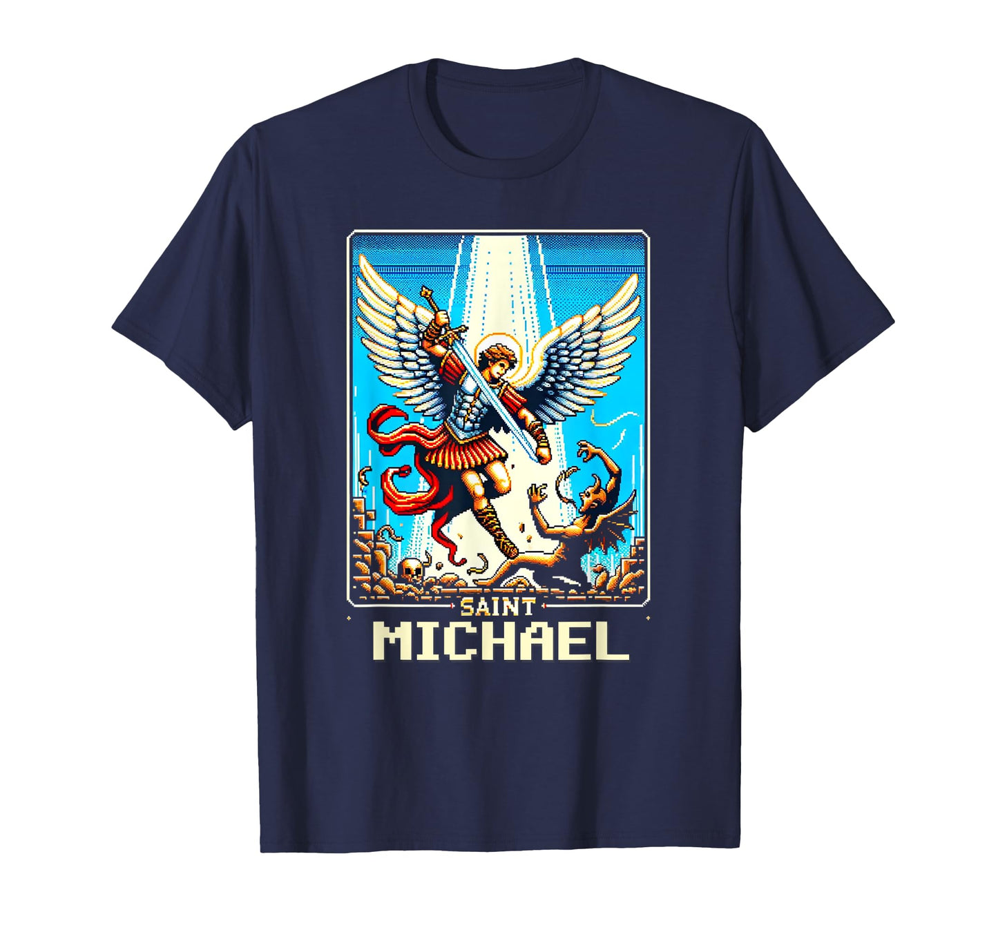 Saint Michael The Archangel Catholic Video Game T-Shirt