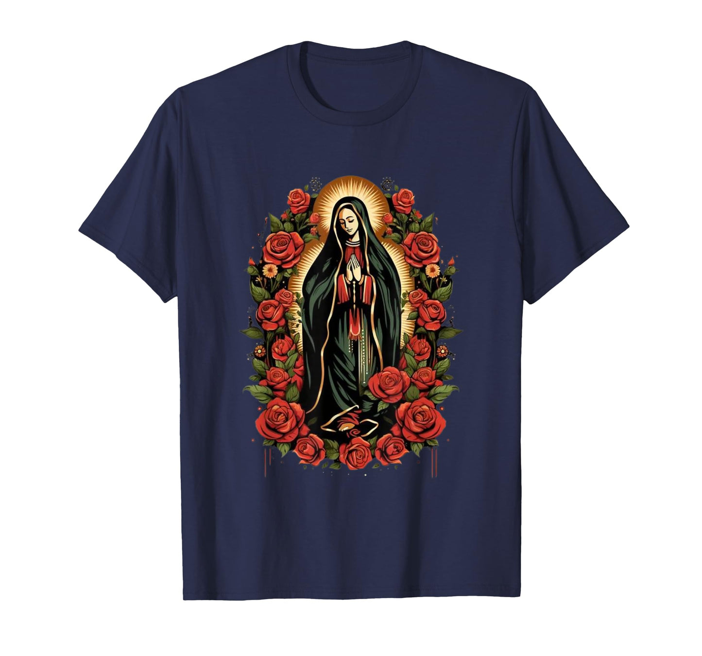 Our Lady De Guadalupe Shirt Men Women Roses T-Shirt