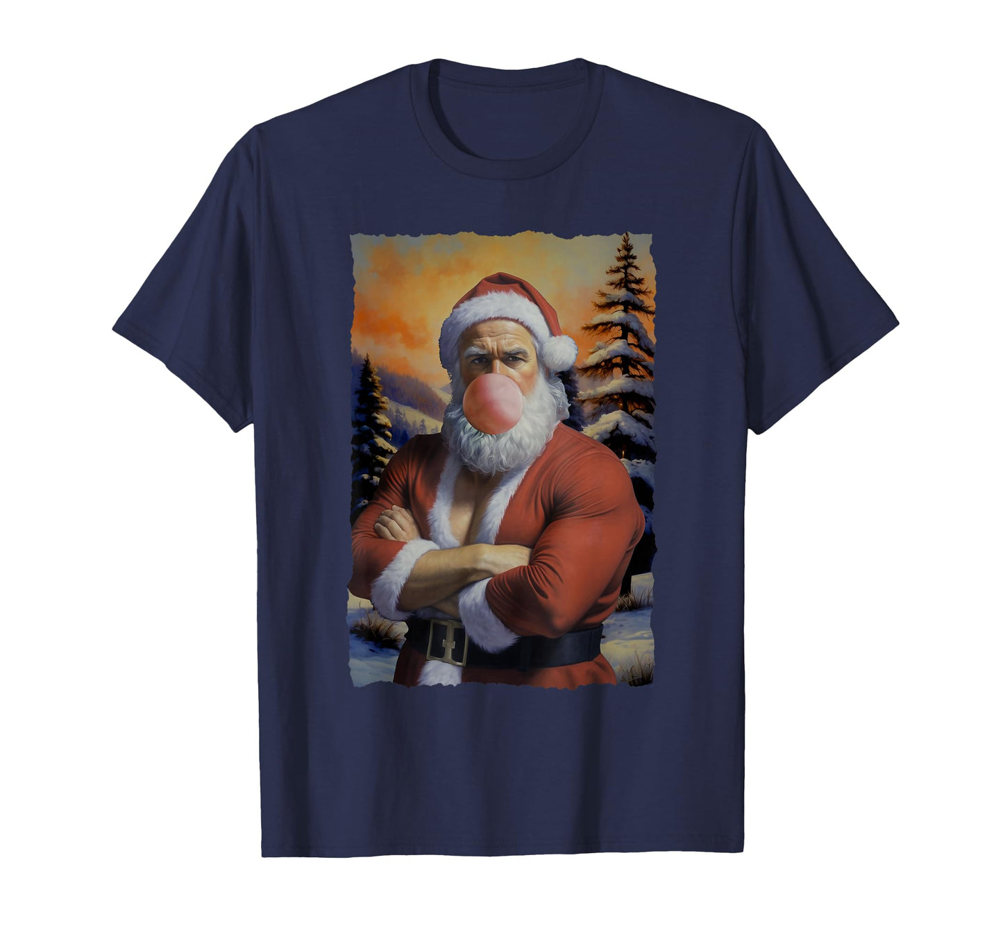 Muscle Santa Shirt – Funny Christmas Gym Holiday Tee T-Shirt