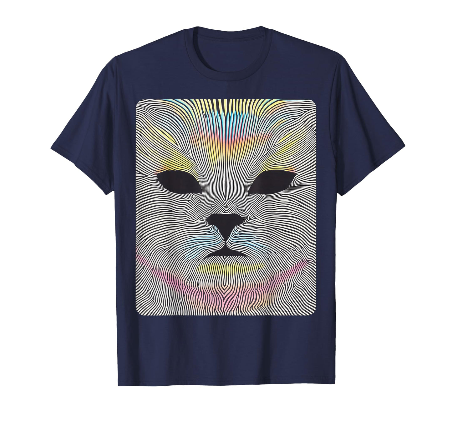 Pop Art Colorful Cat Optical Illusion Artwork T-Shirt