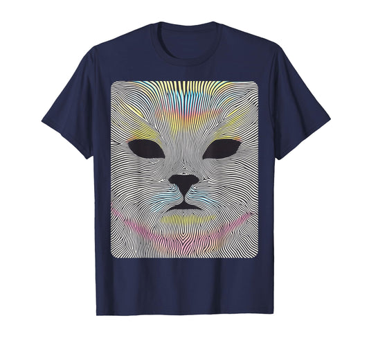 Pop Art Colorful Cat Optical Illusion Artwork T-Shirt