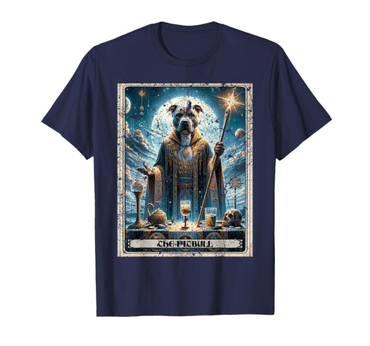 A Pitbull Tarot Card Dog T-Shirt