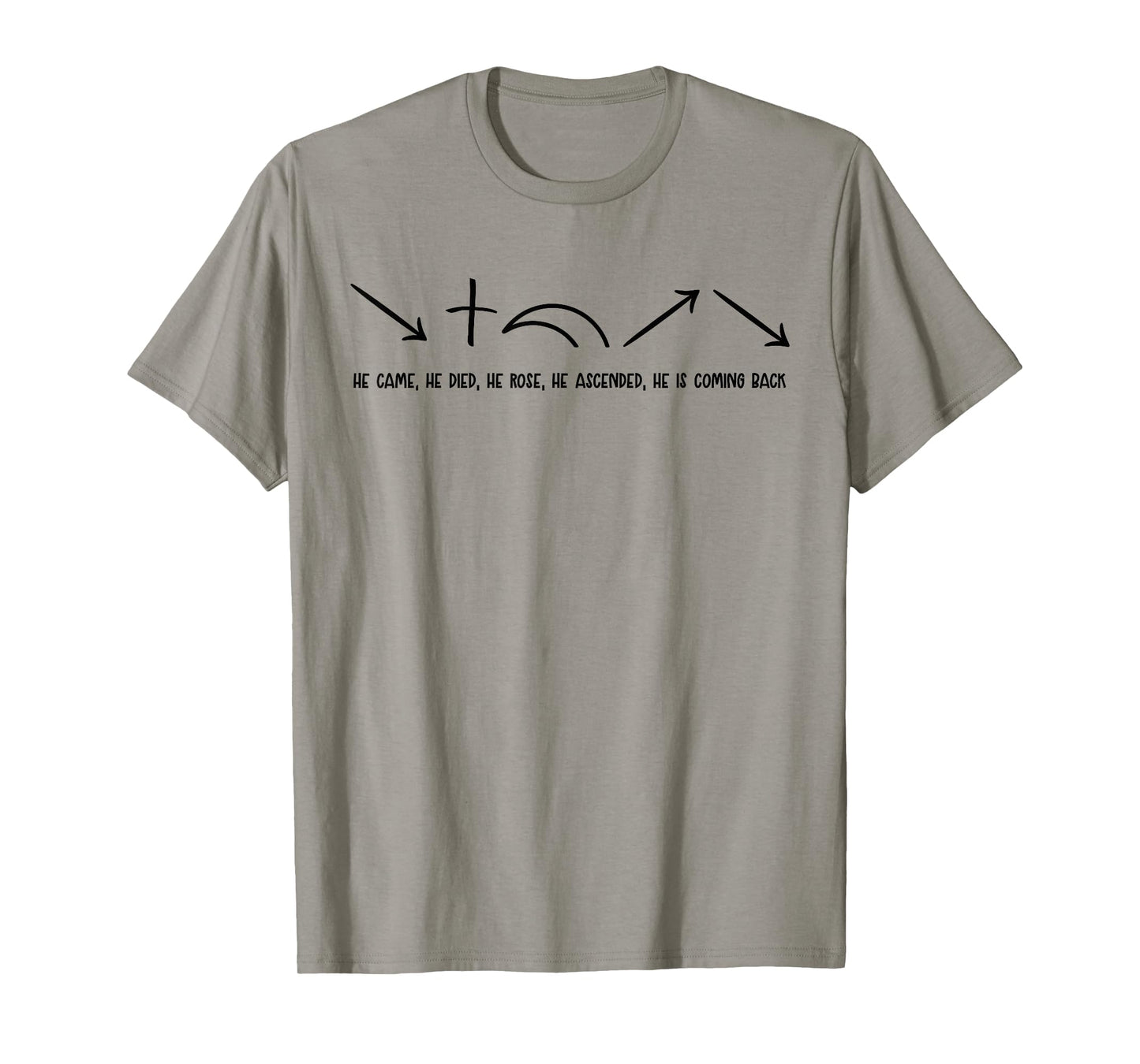 He Came He Died He Rose He Ascended Apostolic Greed T-Shirt