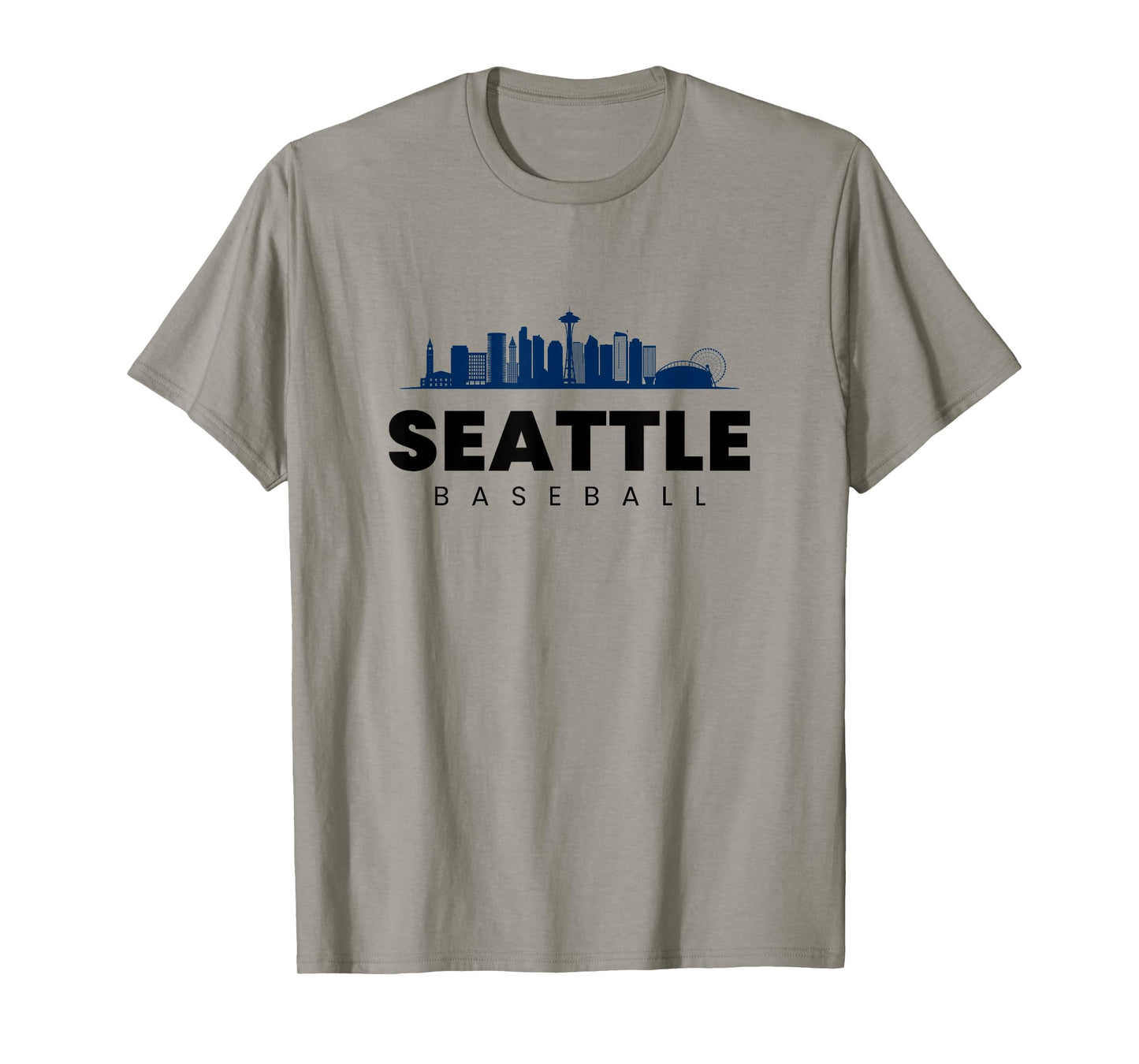 Seattle Baseball Vintage City Skyline Minimal Baseball Lover T-Shirt