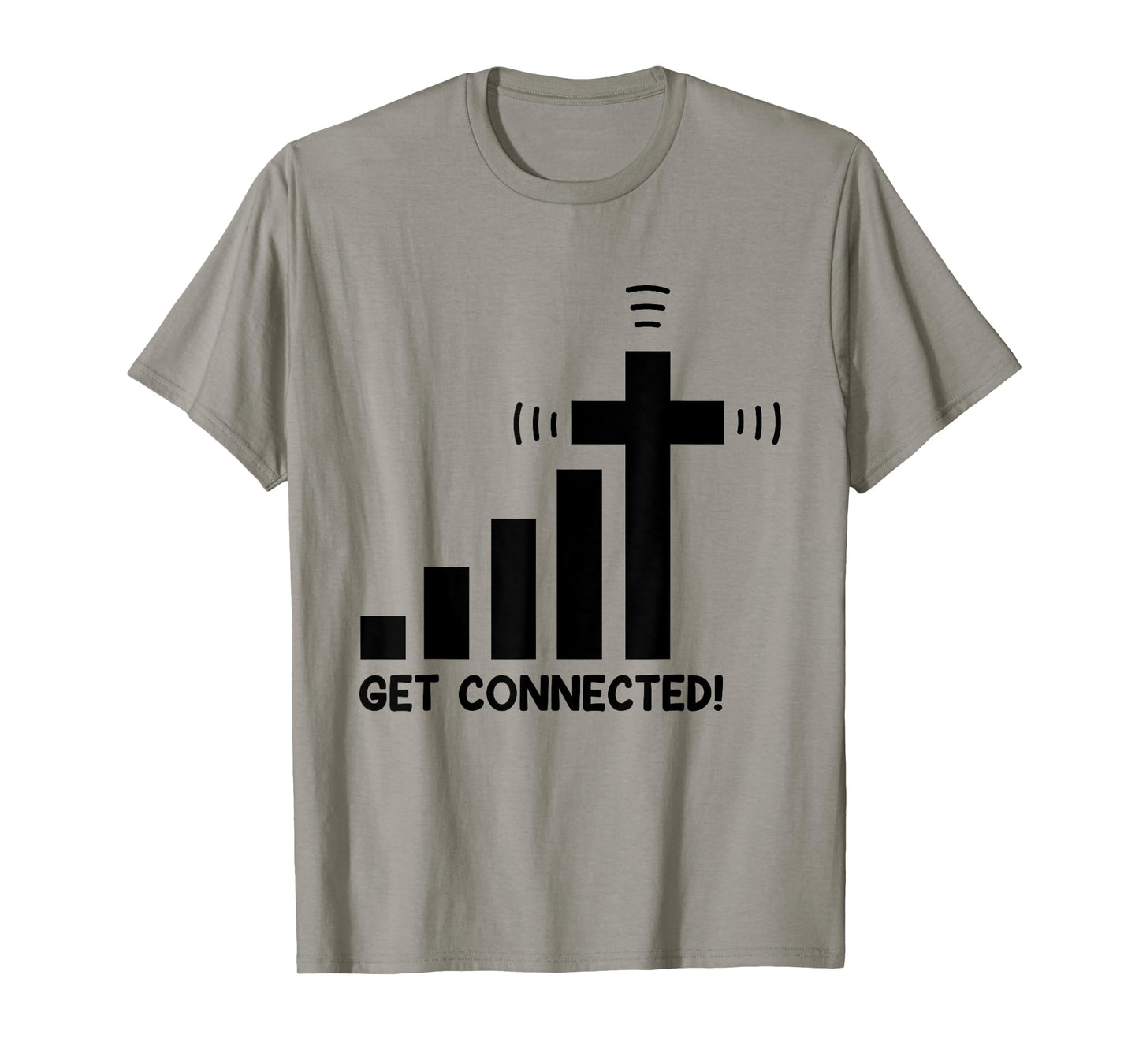Funny Get Connected Jesus Christ Christian Faith in God Mens T-Shirt