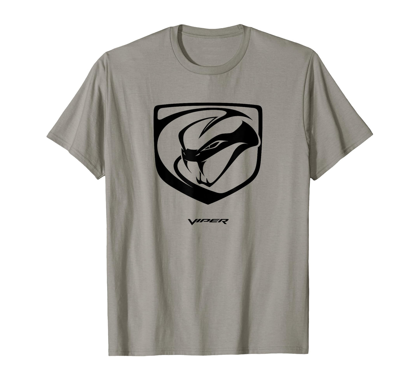 Dodge Men's Grey Viper Logo T-Shirt, Small, Short Sleeve, Classic Fit