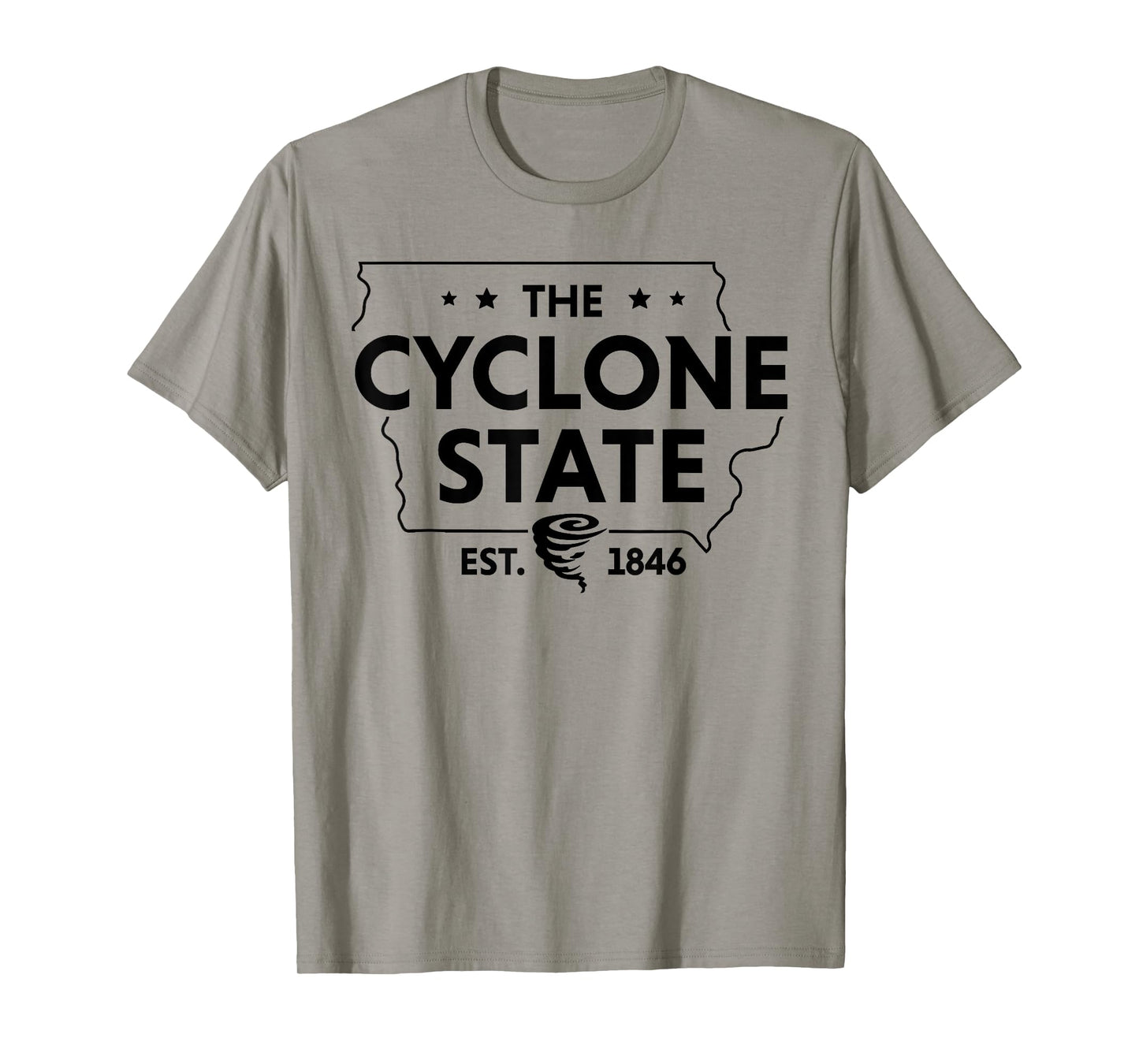 The Cyclone State Iowa Map Proud EST 1846 For Men Women T-Shirt