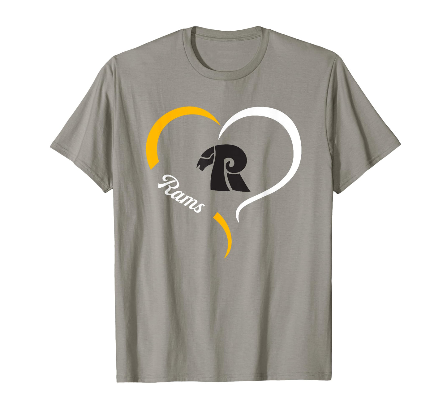 Rutherford Rams Logo Half Heart Slogan HS T-Shirt