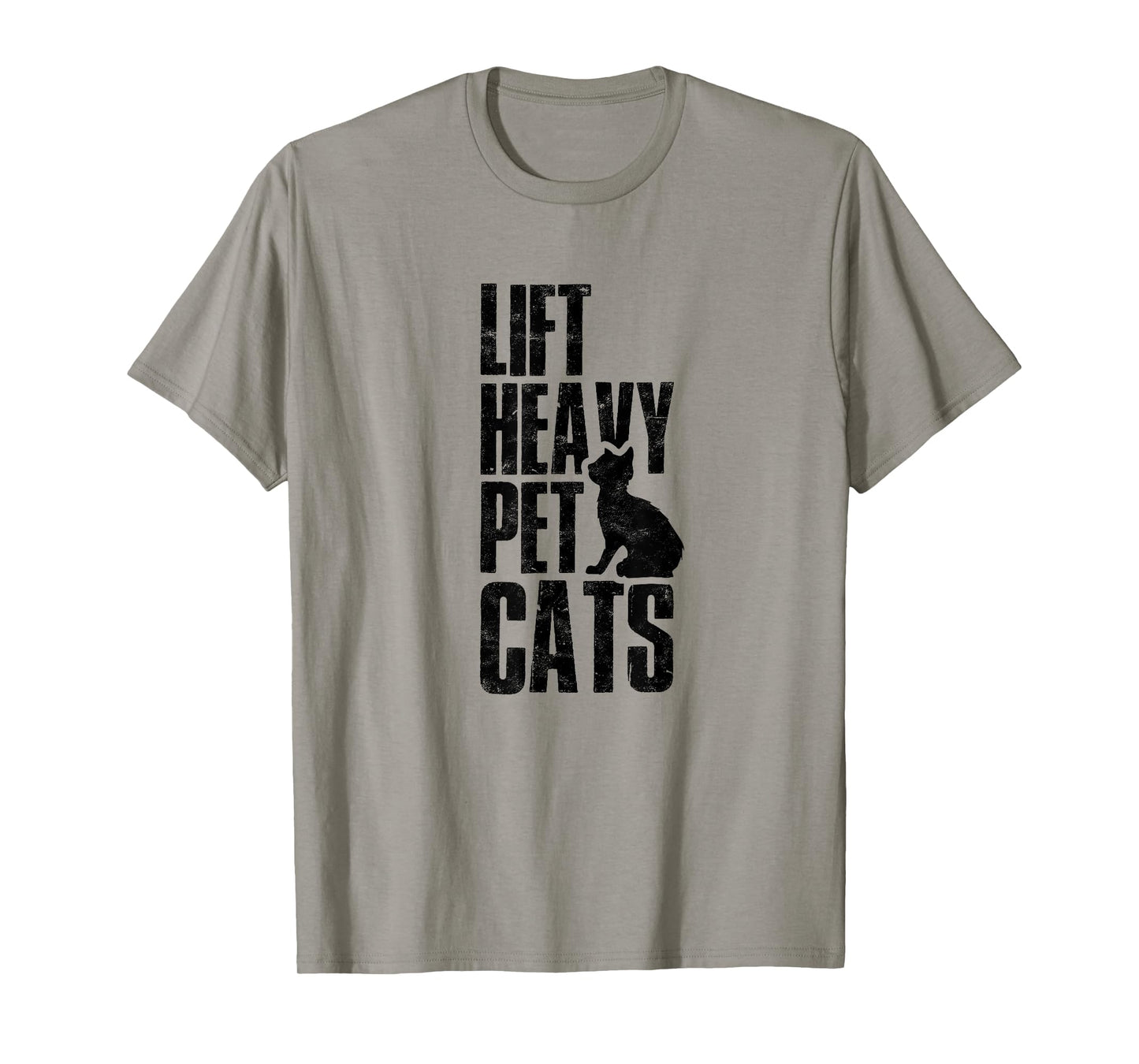 Lift Heavy Pet Cats Funny Gym Workout - Gym Deadlifting Abs T-Shirt