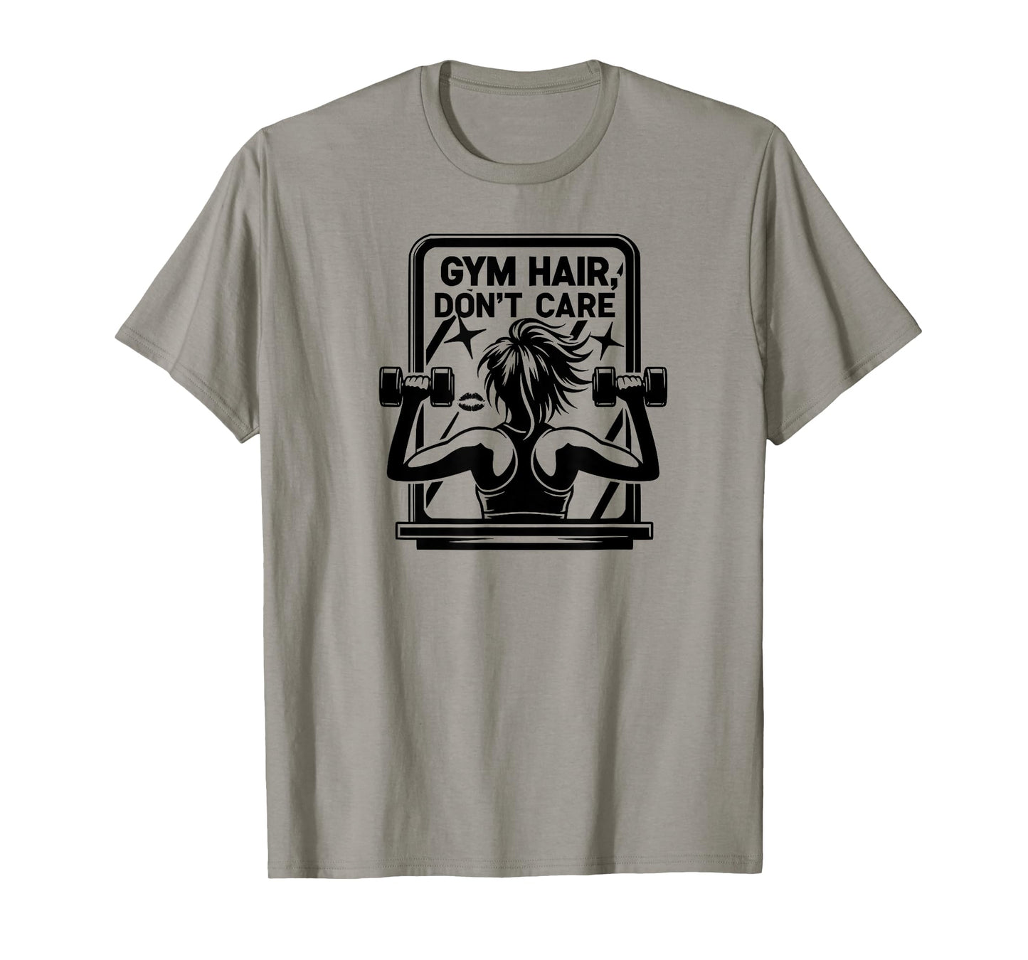 Gym Hair Don't Care, Girl Fitness Training Workout Gym T-Shirt