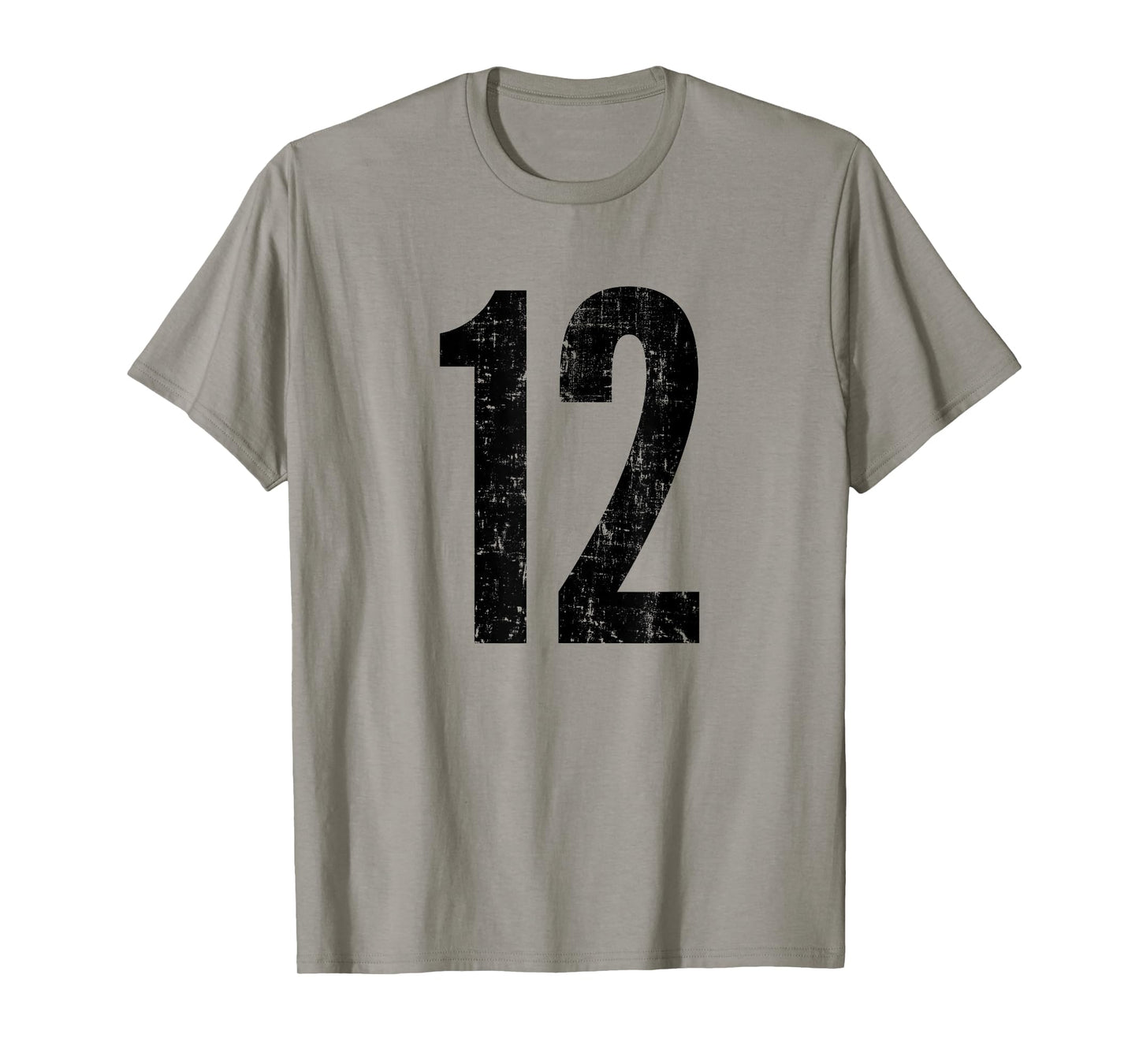 Number 12 Distressed Vintage Twelve Sports Training Practice T-Shirt