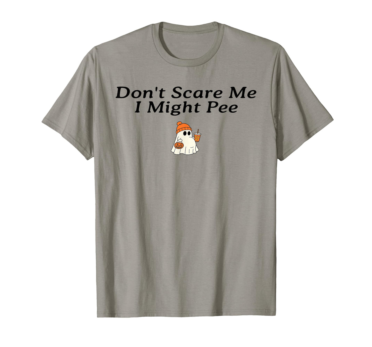 Don't Scare Me I Might Pee Funny Halloween Pregnant Ghost T-Shirt