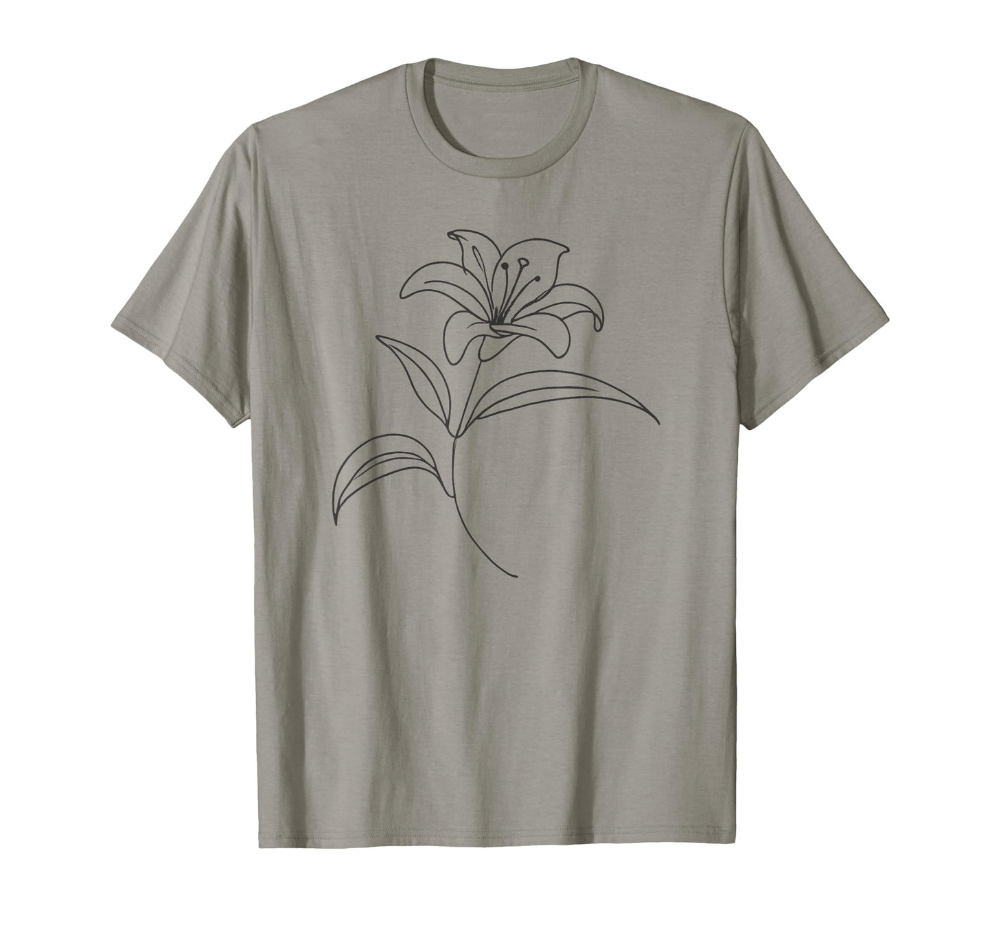Line Art Lily Flowers T-Shirt