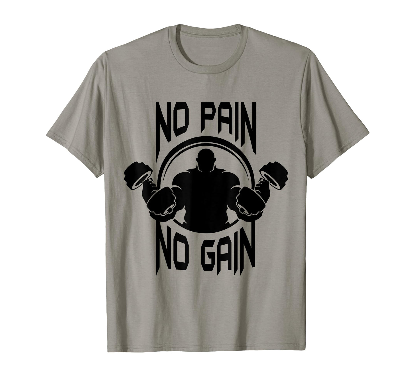 C386 NO PAIN NO GAIN Gym T Shirt Workout Fitness Motivation T-Shirt