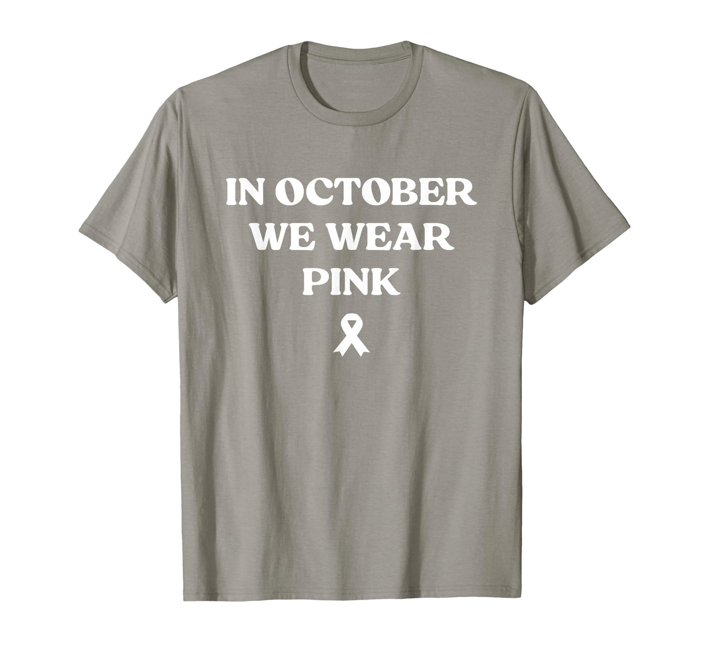 in October We Wear Pink Ribbon Witch Halloween Breast Cancer T-Shirt