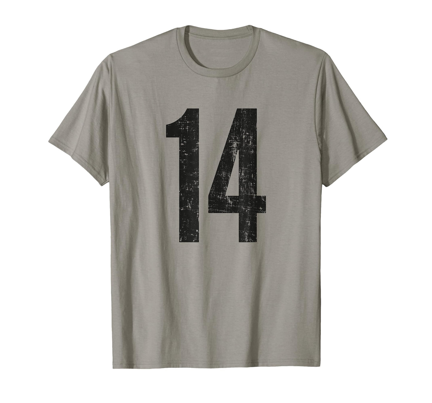 Number 14 Distressed Vintage Fourteen Sports Casual Training T-Shirt
