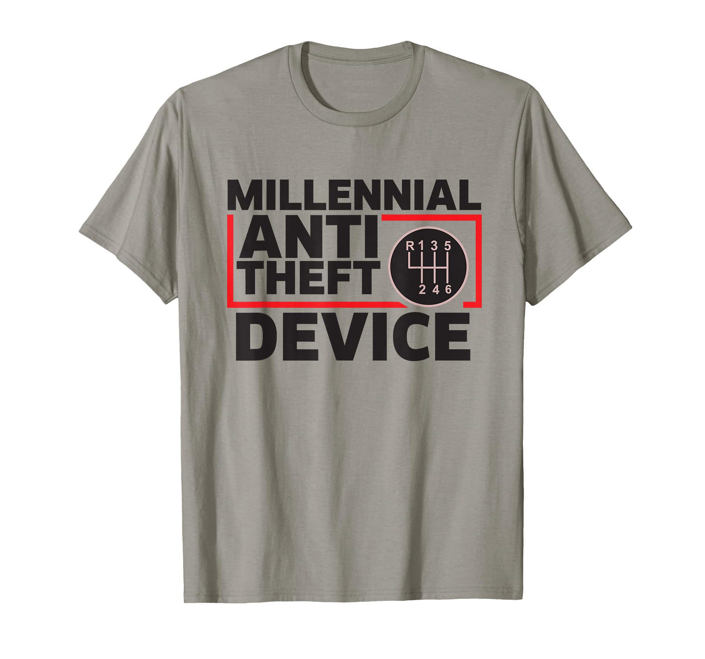 Manual Transmission Gear Stick Millennial Anti-Theft Device T-Shirt