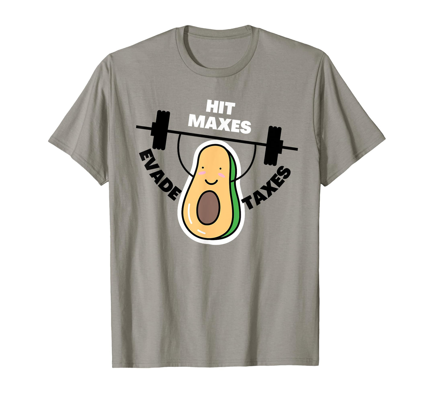Funny Gym Weightlifting Hit Maxes Evade Taxes Workout T-Shirt