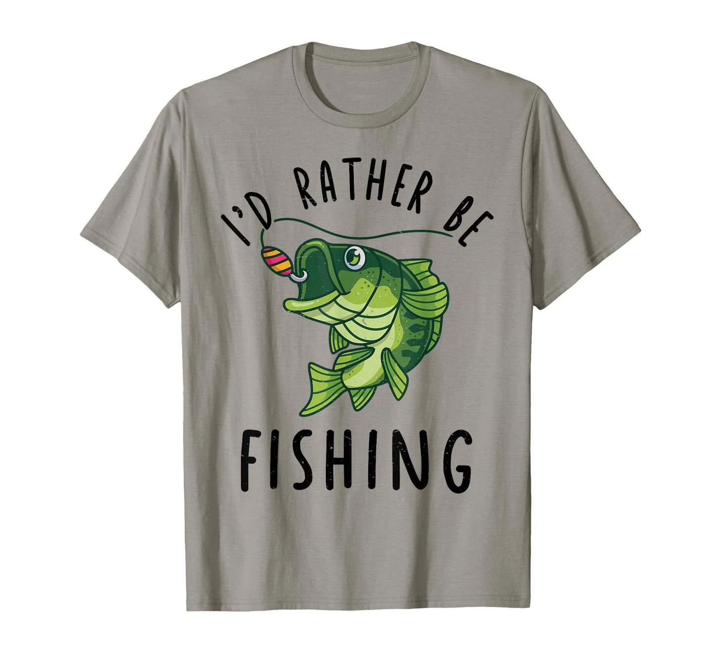 Kid Id Rather Be Fishing Youth Boy Bass Fish Funny Fisherman T-Shirt