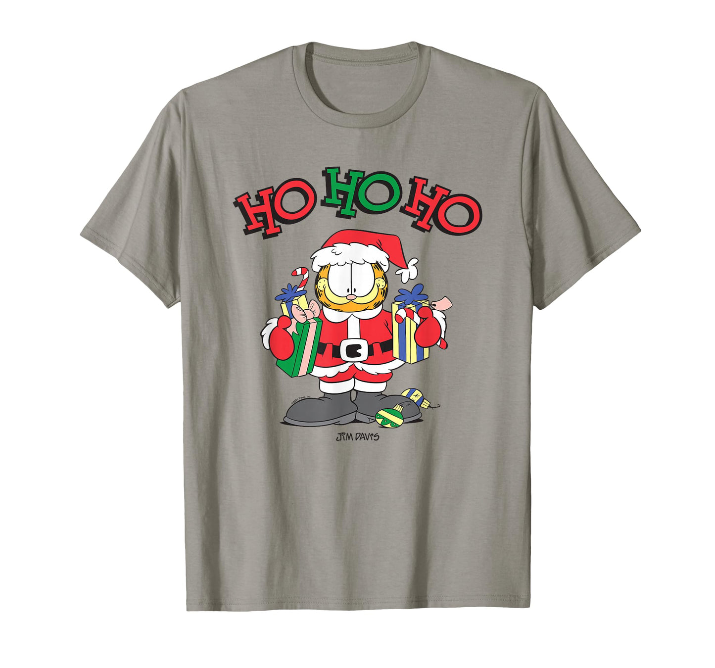 Garfield Ho Ho Ho Santa with Gifts Funny Christmas Holiday T-Shirt