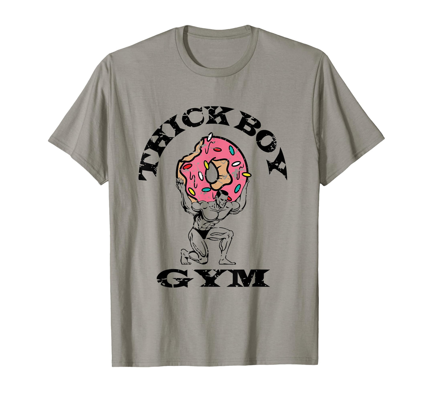 Thick Boy Gym Club Distressed Retro Old School Bodybuilding T-Shirt