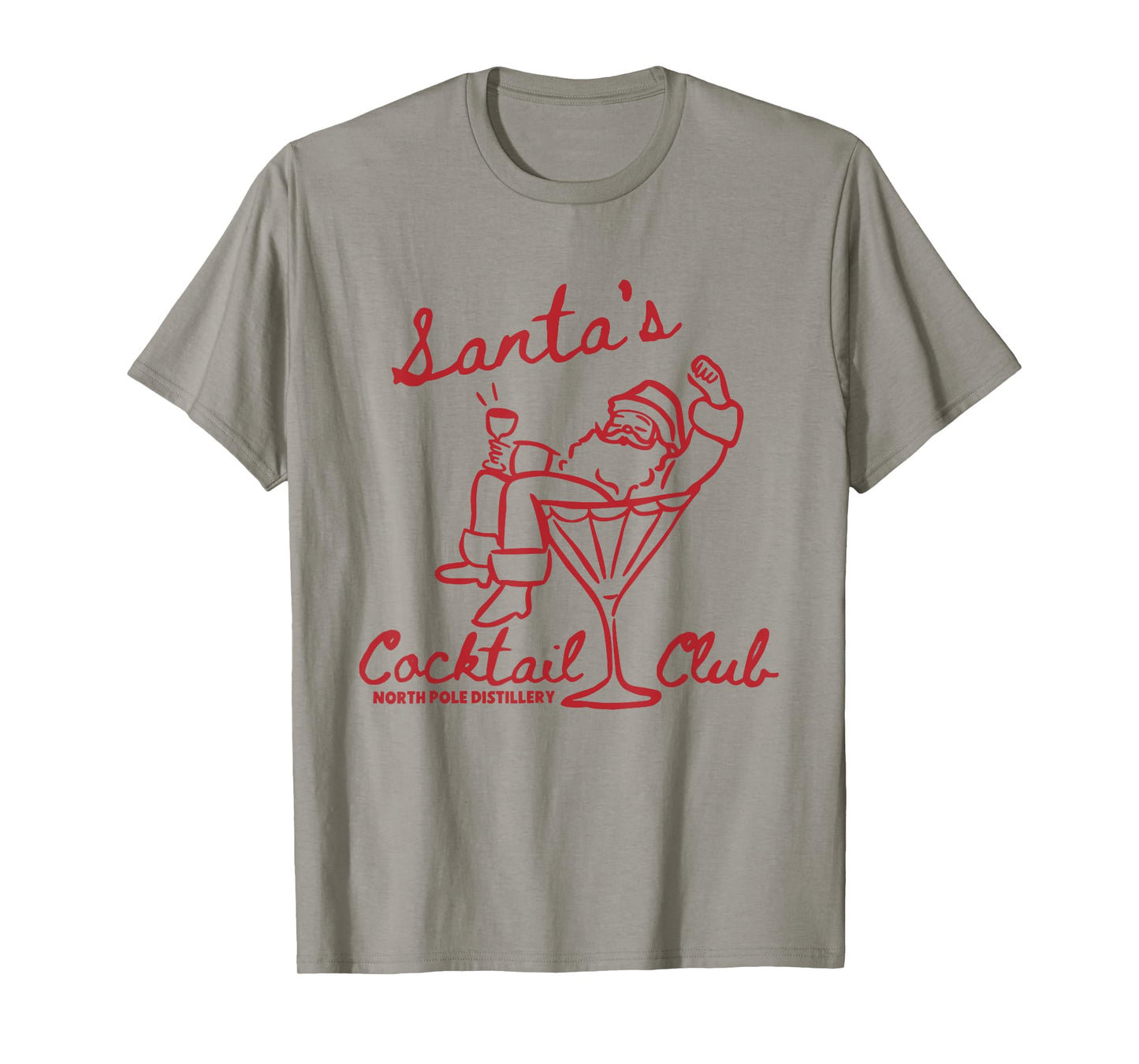 Santa's Cocktail Club North Pole Distillery T-Shirt